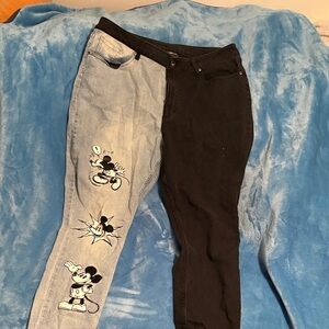 Disney Black and Light Blue Mickey Mouse Skinny Jeans